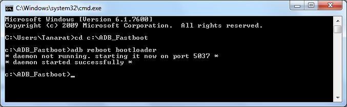 adb reboot bootloader