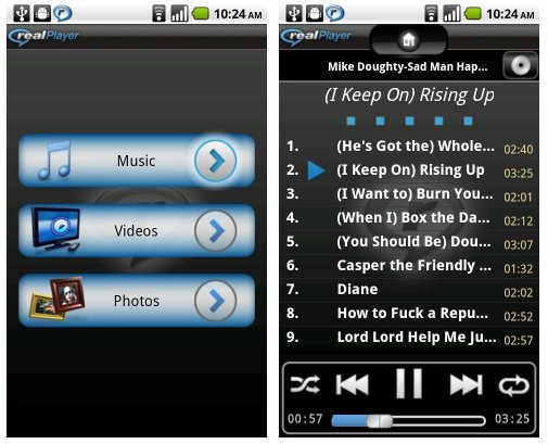 RealPlayer for android beta มาแล้วบน android Market
