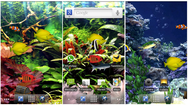 Aquarium Live Wallpaper : จับตู้ปลามายัดใส่น้องดรอยด์