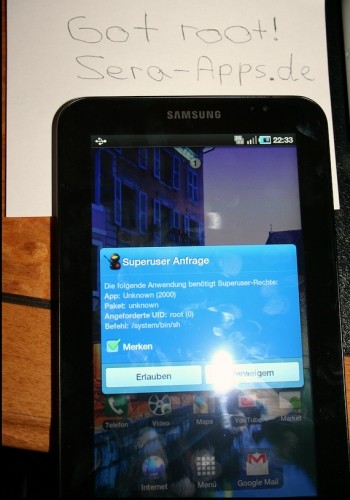 Galaxy Tab โดน Root แล้ว!!