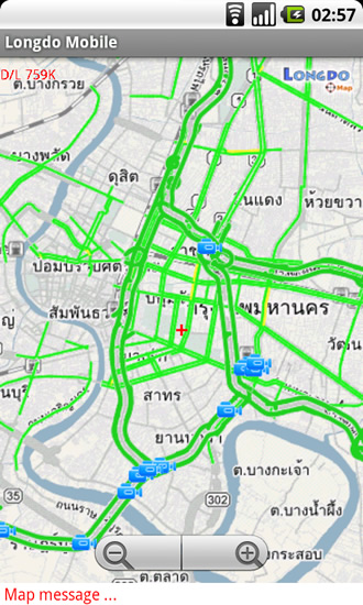 Longdo Mobile : ดูสภาพการจราจรและข้อมูลทั่วไปบนแผนที่