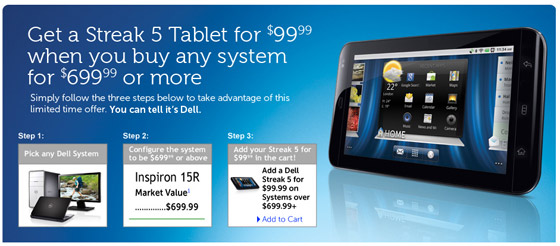 อิจฉาต่างชาติกันเถอะเพราะเค้าซื้อ Streak ได้ในราคา $99.99 ถ้าถอยคอมพิวเตอร์ Dell !