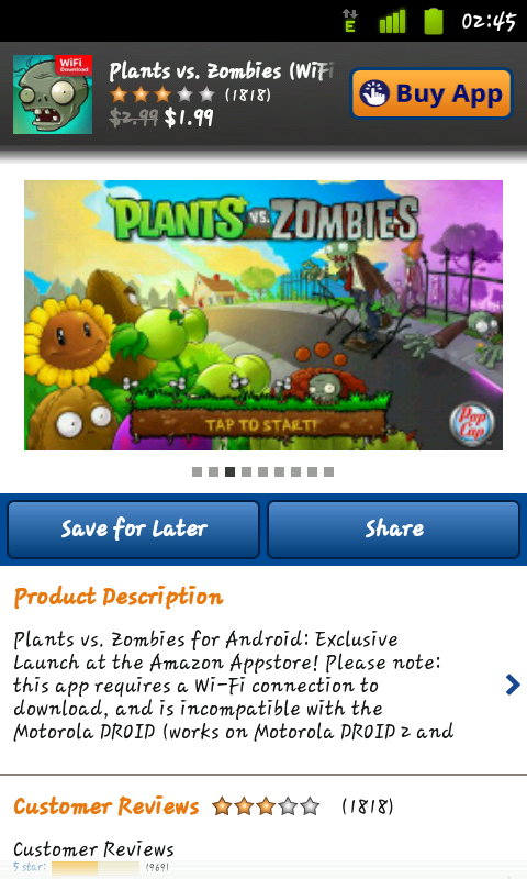 ใครคิดถึง Plant vs. Zombie บ้างเอ่ย.. . .  มันมาแล้วววว สำหรับ Android ^_^ แต่.. . . .