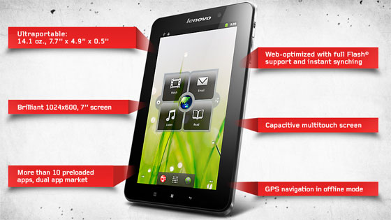แท็บเลต Lenovo IdeaPad A1 หั่นราคาซื้อผ่านเว็บเหลือเพียง $199