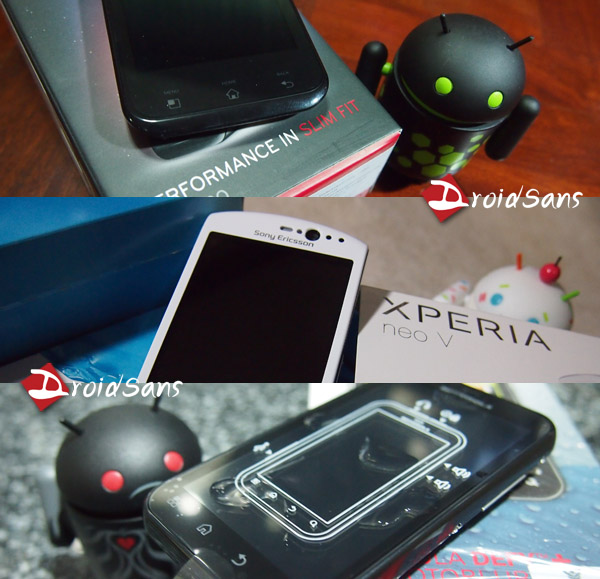 DroidSans Unbox : แกะกล่อง กันมือหงิก LG Optimus Sol , Sony Ericsson Xperia Neo V , Motorola DEFY+