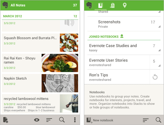 Evernote ออกอัพเดทใหม่ รองรับ UI ของ ICS และเพิ่มฟีเจอร์ใหม่เพียบ