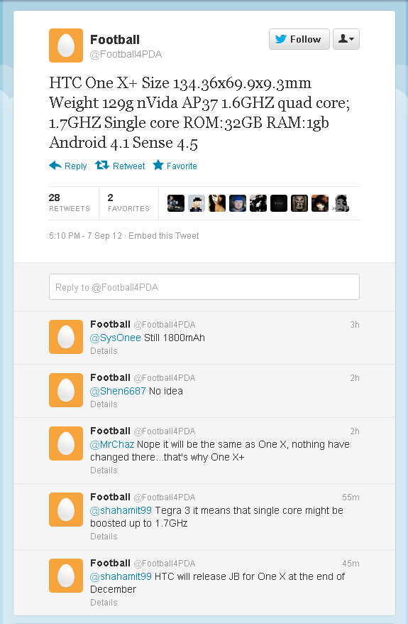 [ข่าวลือ]สเปกของ HTC One X+ และ ROM Jellybean ของ HTC One X จะมาตอนสิ้นปี