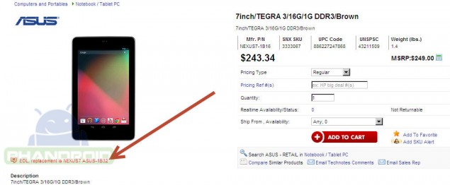 Nexus 7 รุ่น 16GB กำลังจะถูกแทนที่ด้วยรุ่น 32GB?