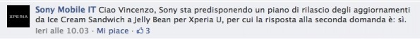 Sony Mobile อิตาลียันผ่าน Facebook เตรียมอัพ Jelly Bean ให้ Xperia U และ Xperia Sola แน่นอน