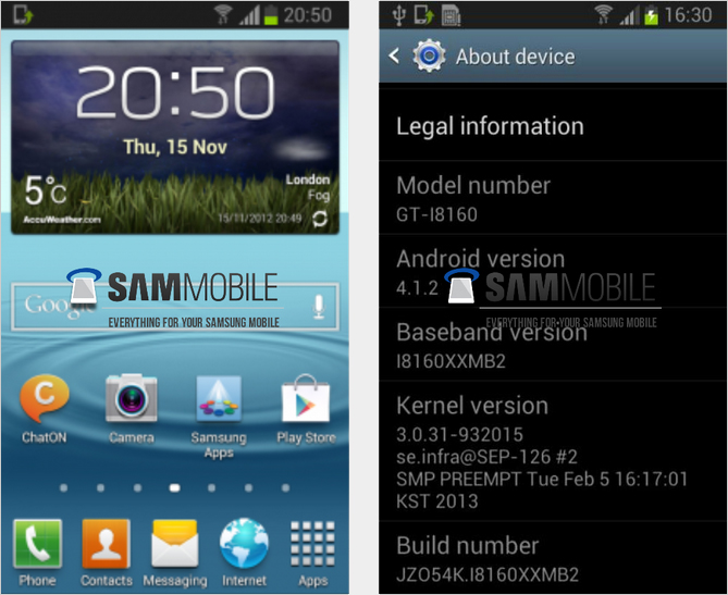 Samsung เริ่มทดสอบเฟิร์มแวร์ Jelly Bean สำหรับ Galaxy Ace 2