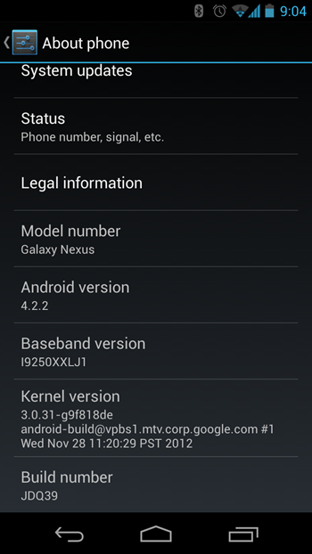 Google เริ่มทำการปล่อยอัพเดต Android 4.2.2 แล้ว
