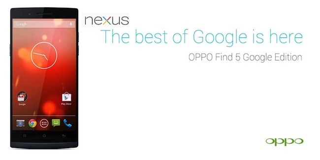 Oppo แอบยั่วแฟนๆด้วยรูป Find 5 Google Edition