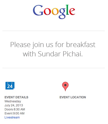 พุธหน้าเจอกัน! Google ออกหมายเชิญสื่อ android ทานข้าวแล้ว