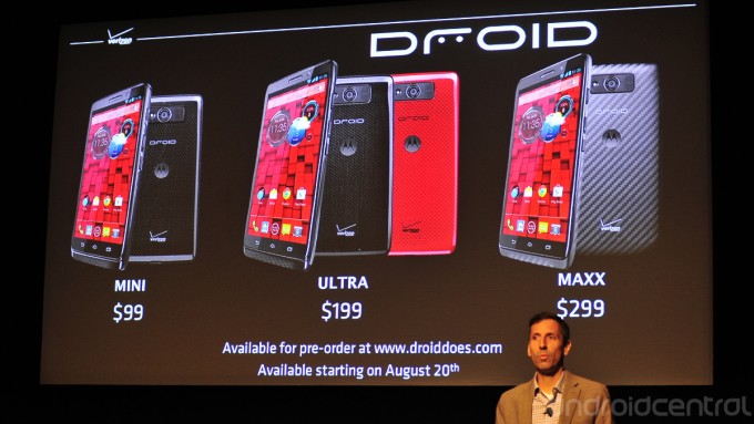 เปิดตัวอย่างเป็นทางการ Droid Ultra, Droid Maxx และ Droid Mini 3 รุ่นตระกูล Droid จาก Motorola