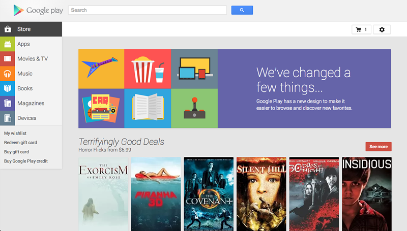 Google Play ปรับหน้าตาบนเว็บใหม่