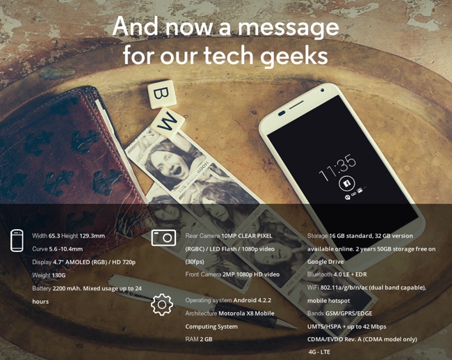 สรุปฟีเจอร์เด่น Motorola Moto X และข้อมูลอย่างละเอียด