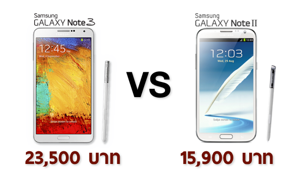 เปรียบเทียบความแตกต่าง Galaxy Note 3 vs Galaxy Note 2