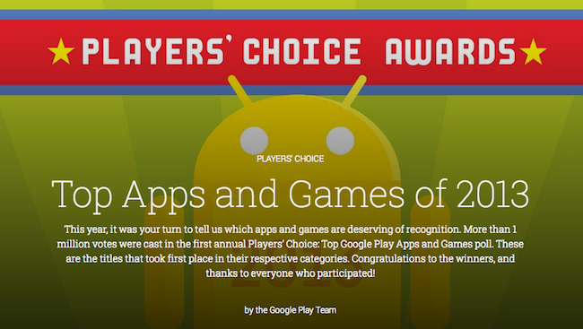 ประกาศรางวัลสุดยอดแอพแห่งปี 2013 โดยการโหวตจากผู้ใช้