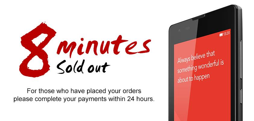 Xiaomi Redmi ขายหมดแล้วภายใน 8 นาที!!