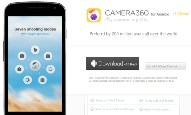 งานเข้า!! Camera360 อัพแล้วใช้กับ SONY QX Lens ไม่ได้ ต้องโหลดเวอร์ชั่นเก่าไปใช้ก่อน