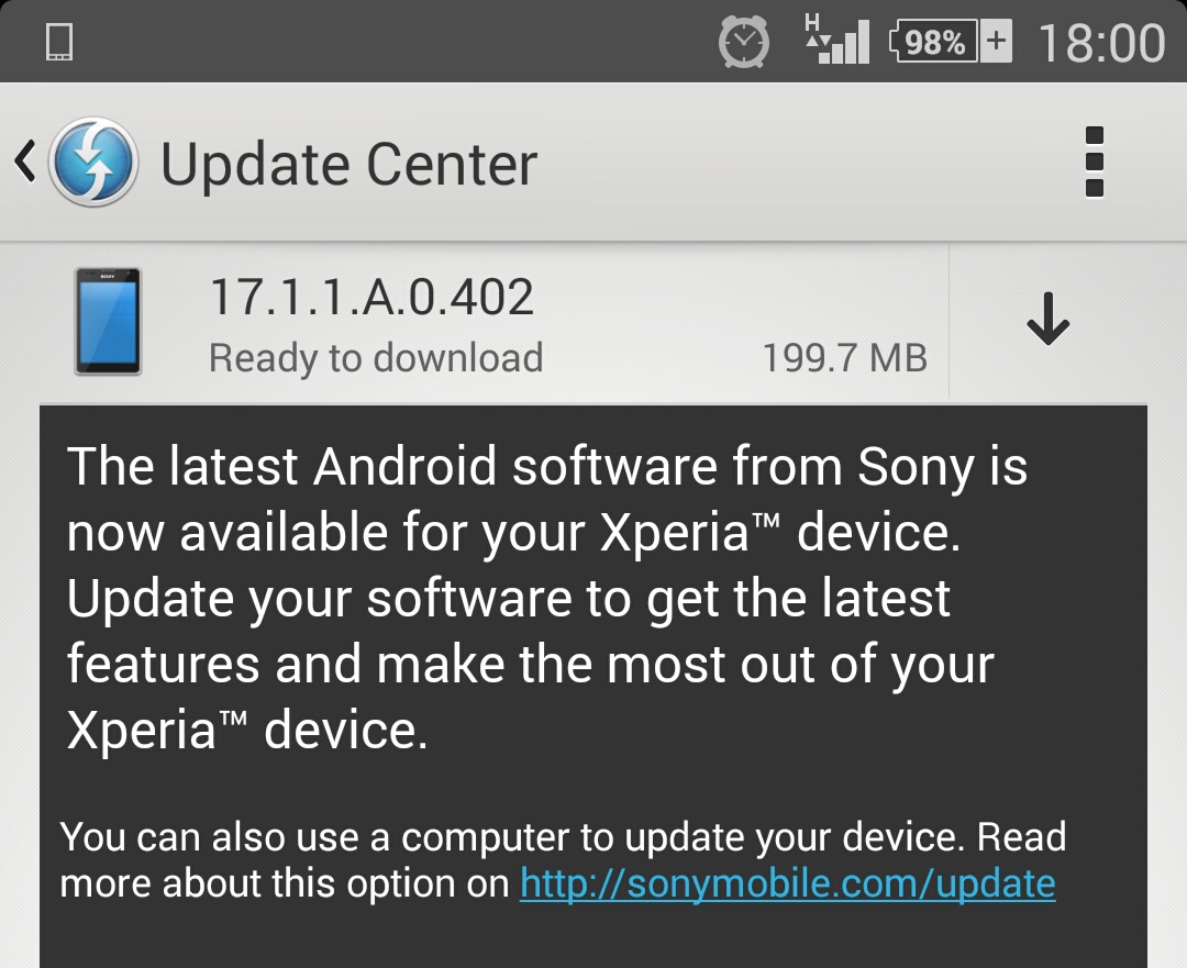 Sony ปล่อย Update เล็กๆ ให้กับ Xperia Z2 (17.1.1.A.0.402)