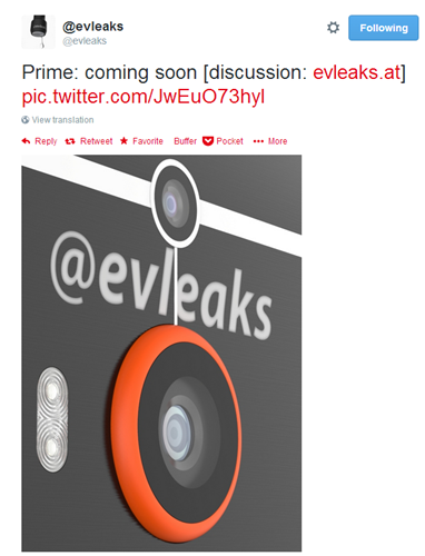 Prime.. @evleaks ปล่อยภาพมือถือรุ่น Prime ปริศนา หรือมันคือ HTC One M8 Prime แล้วเลนส์นั่นคือ?