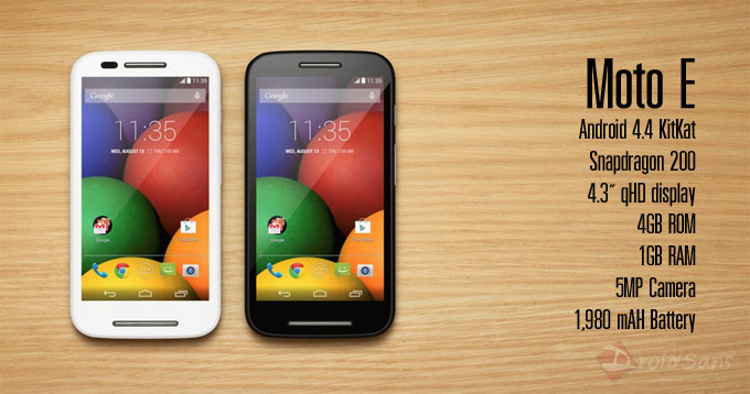 เปิดตัวแล้ว Moto E พร้อมราคาดุเดือด 129 เหรียญ (ราว 4,000 บาท)