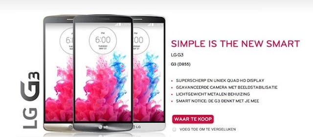เผยหมดเปลือกผ่านทางหน้าเว็ปของ LG คอนเฟิร์มภาพพร้อมสเปค G3 ก่อนงานเปิดตัวคืนนี้