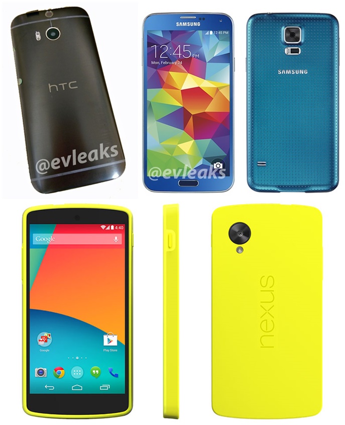 สีไหนเหมาะ…อัพเดตข่าวลือสีใหม่ของ HTC One M8, Samsung Galaxy S5 และ Nexus 5