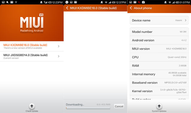 Xiaomi ปล่อยอัพเดต Android 4.4.2 ให้ Mi3 ได้ใช้งานกันแล้ว