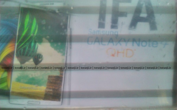 หลุดภาพ Galaxy Note 4 จากโปสเตอร์งาน IFA เผยมาพร้อมหน้าจอ QHD