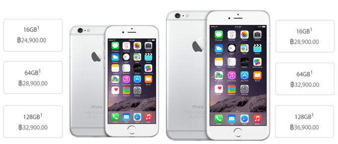 เปิดราคา iPhone 6 / 6 Plus ในไทยจาก AIS, dtac, truemove H สรุปสั่ง Apple Store ถูกที่สุดแล้ว