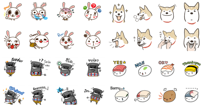 LINE ปล่อยฟรี 4 สติ๊กเกอร์ 4 สัปดาห์