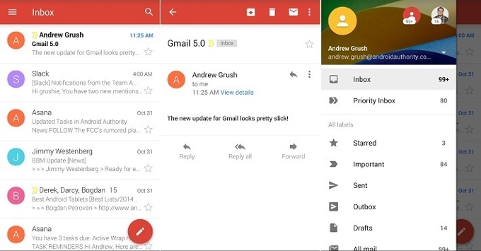 [Download] Gmail 5.0 เริ่มปล่อยอัพเดท :: ปรับหน้าตา-รองรับบัญชี Hotmail, Yahoo, iCloud!!