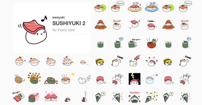“Sushiyuki” สติ๊กเกอร์ฟรีจาก LINE Creator ชุดที่ 4