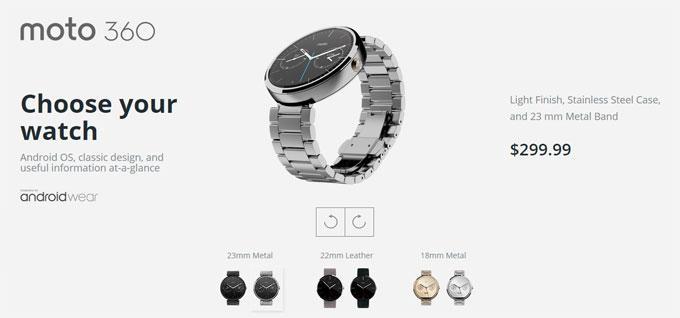 Moto 360 เปิดตัวคอลเลคชั่นใหม่ วางขายพร้อมสายเหล็ก