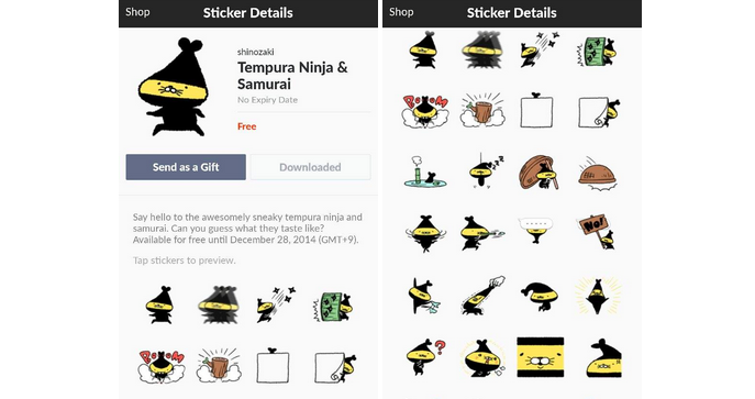 LINE ปล่อยฟรีสติ๊กเกอร์ Tempura Ninja & Samurai โหลดกันได้ ณ บัดนาว