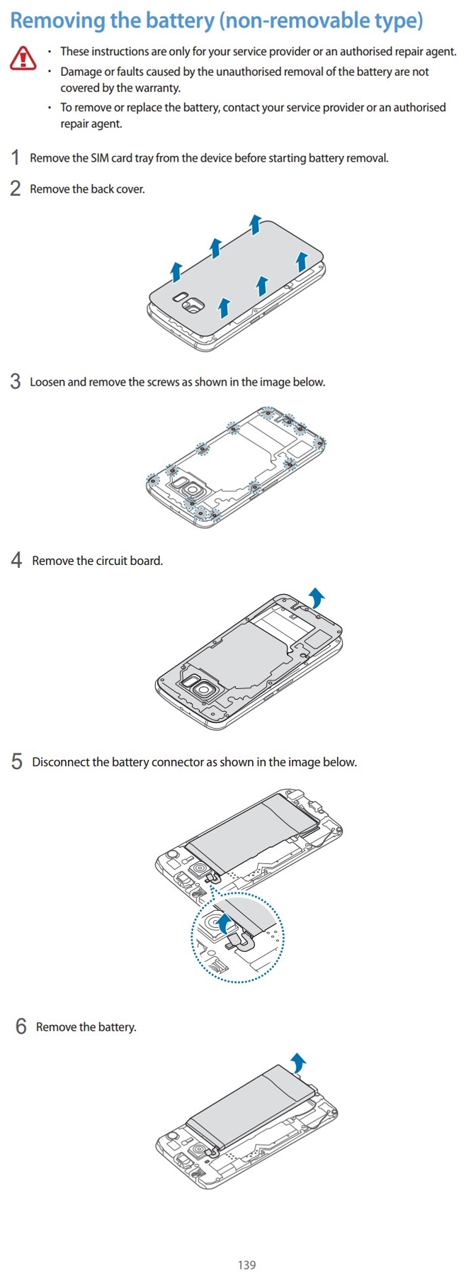 Samsung สอนวิธีถอดเปลี่ยนแบต Galaxy S6 ในคู่มือผู้ใช้ แต่อย่าทำดีกว่า…