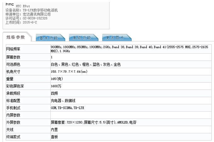 ยังมีอีก.. หลุดข้อมูล HTC E9 มือถือรุ่นลดสเปคของ HTC E9+