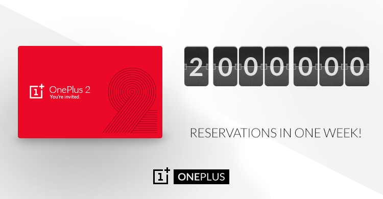 ยอดจอง Oneplus 2 พุ่งถึง 2 ล้านภายใน 1 สัปดาห์หลังเปิดตัวอย่างเป็นทางการ