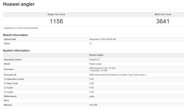 หลุดผล Benchmark ของ Huawei Nexus 6 (Angler) จะมาพร้อมชิป Snapdragon 810 และ RAM 3GB