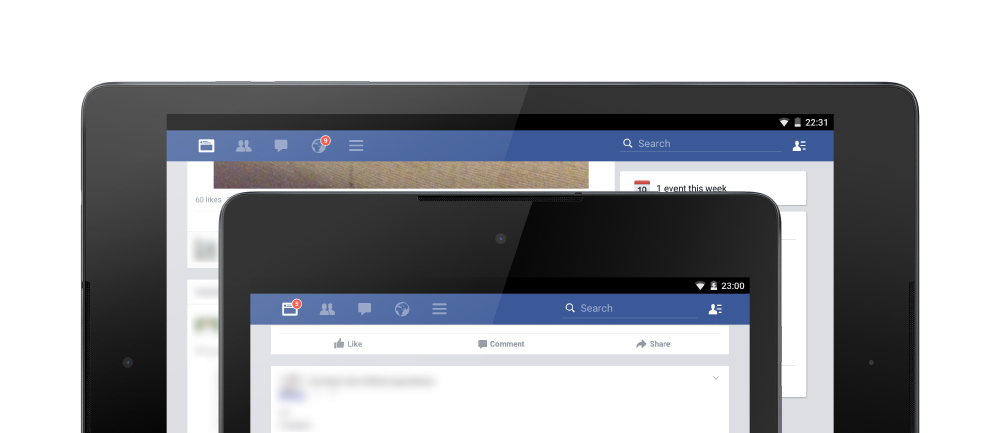 น้ำตาจะไหล Facebook อัพเดท UI ใหม่สำหรับ Android Tablet แล้ว