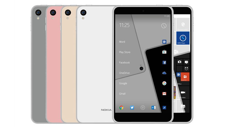 หลุดภาพเรนเดอร์ Nokia C1 เผยให้เห็นหน้าตาของระบบ Android และ Windows 10 Mobile