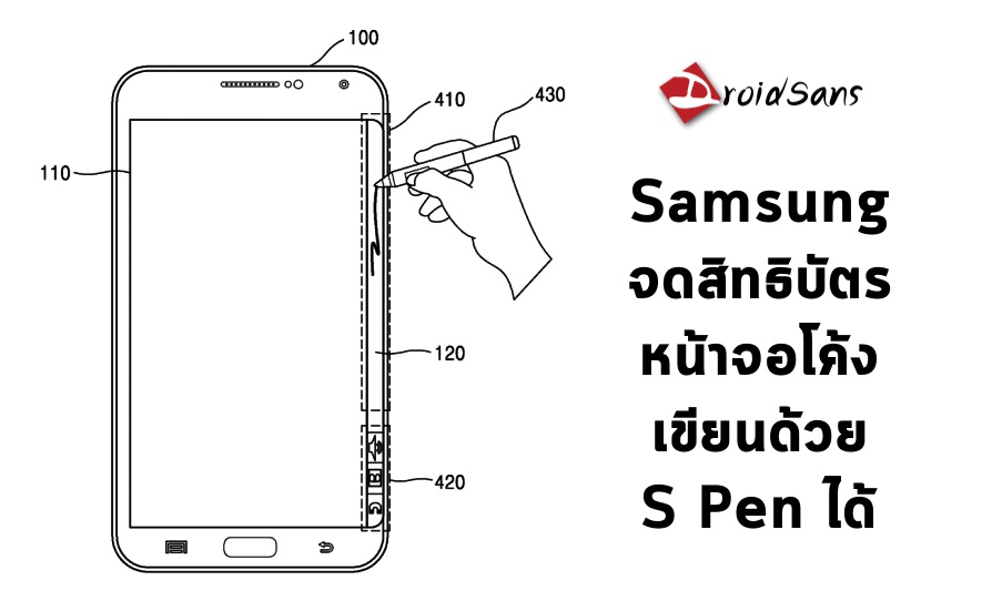 Samsung จดสิทธิบัตรหน้าจอโค้งที่สามารถเขียนด้วย S Pen ได้