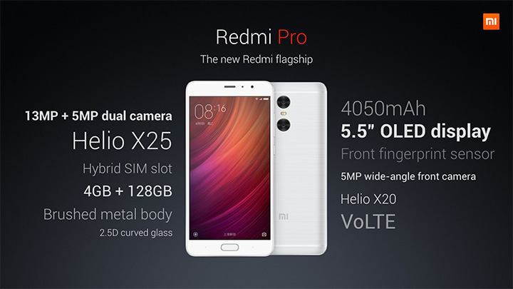 เปิดตัวแล้ว Xiaomi Redmi Pro ใช้ชิป Helio X25 กล้องหลังคู่ แบต 4,050 mAh