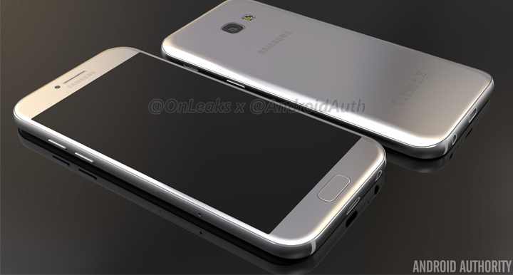 หลุดภาพเรนเดอร์ Samsung Galaxy A5 (2017) เผยให้เห็นขอบโค้งด้านหลังทั้งสองข้าง