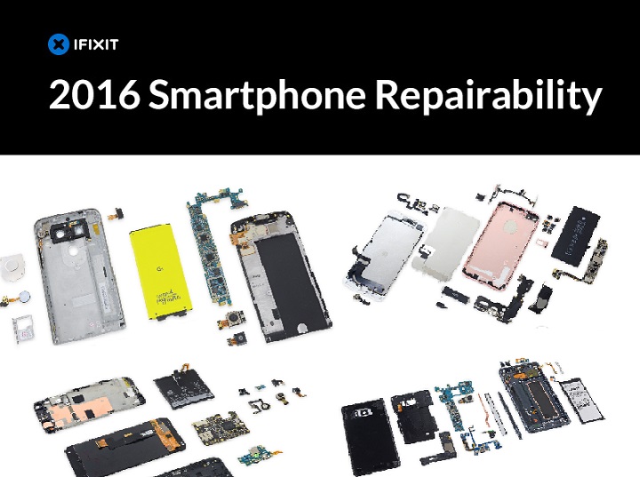 iFixIt ประกาศ 6 อันดับสมาร์ทโฟนที่ซ่อมง่ายมากๆ และยากสุดๆ ประจำปี 2016
