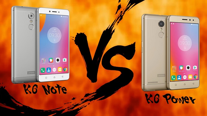 เปรียบเทียบสเปคสมาร์ทโฟนราคาสุดคุ้ม Lenovo K6 Note vs Lenovo K6 Power