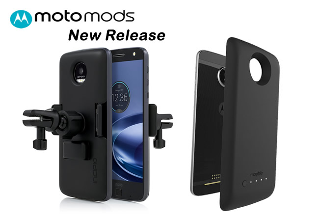 เปิดตัว Moto Mod 2 ชิ้นใหม่ Incipio Vehicle Dock และ Mophie Juice Pack สำหรับซีรี่ส์ Moto Z
