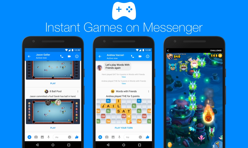 Instant games เกมสนุกๆ เล่นฟรีไม่ต้องโหลดบน Facebook Messenger พร้อมเปิดให้เล่นกันเร็วๆ นี้